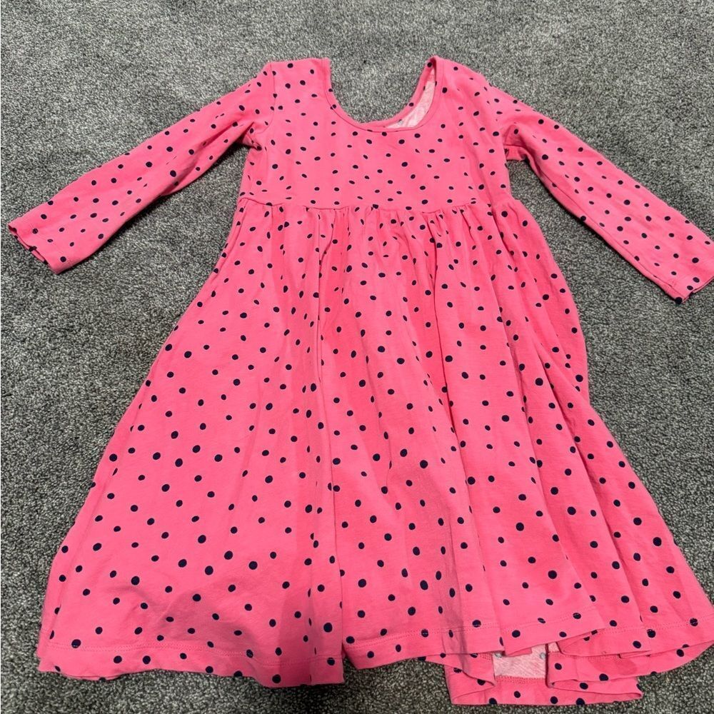 Hanna Andersson Watermelon Pink Polka Dot Dress Sz 130cm - Picture 3 of 4
